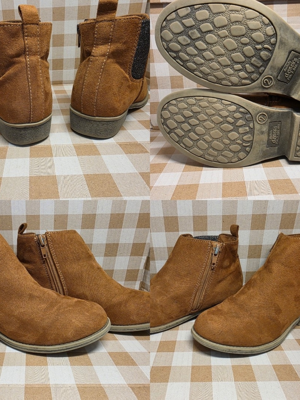 Kids Brown Suede Side-Zip Ankle Boots